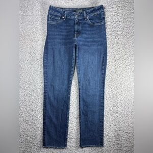 Mavi Jeans Womens 28 Viola Straight Dark Denim Classic Cropped Raw Hem Frayed